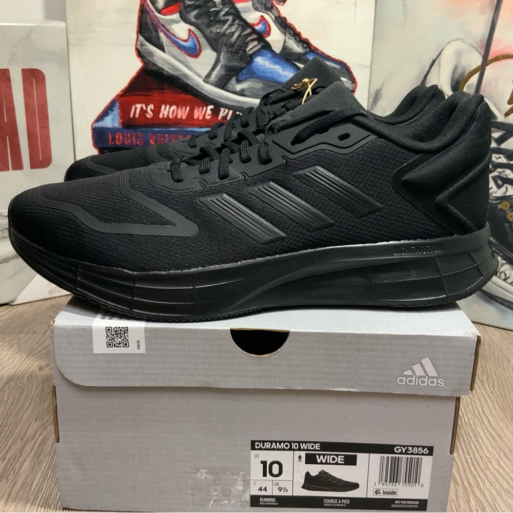 Men Adidas Duramo Athletic/Running Shoes Black GY3856 Size 9 Wide - Picture 3 of 12